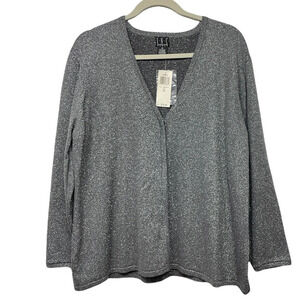 I.N.C International Concepts “Brunello” Two piece sweater set silver shimmer 2X